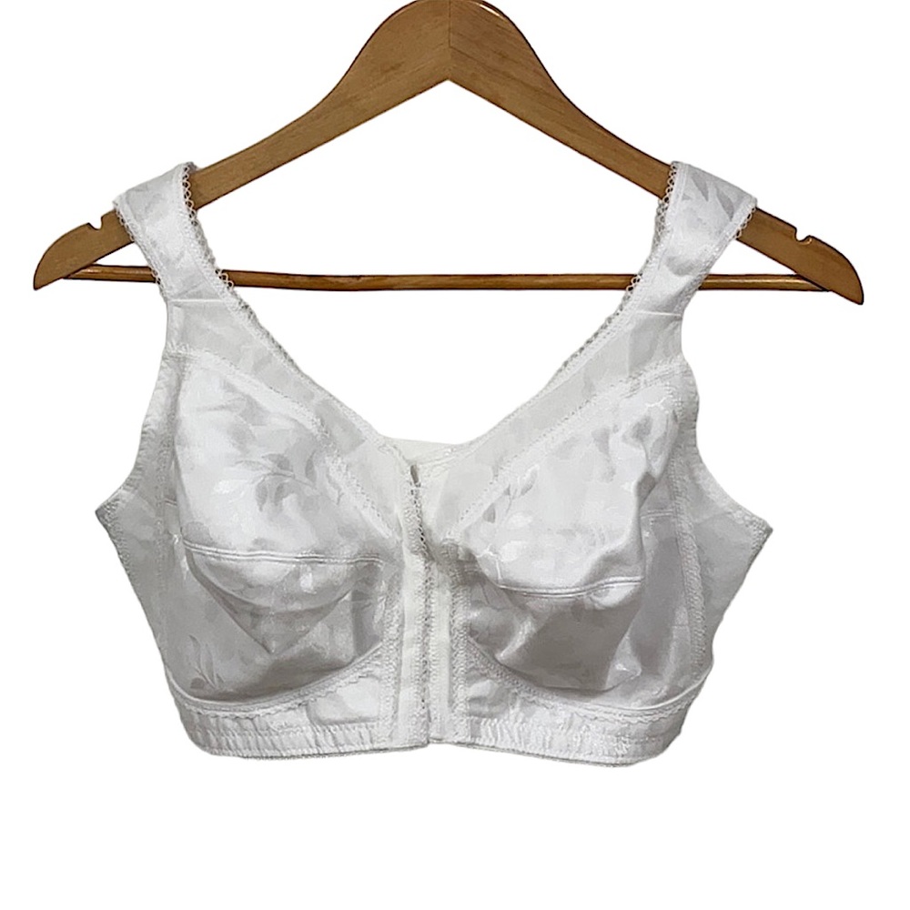 PLAYTEX 18 HOUR sz 38E (DD) Wirefree Bra #4695 Front Closure White